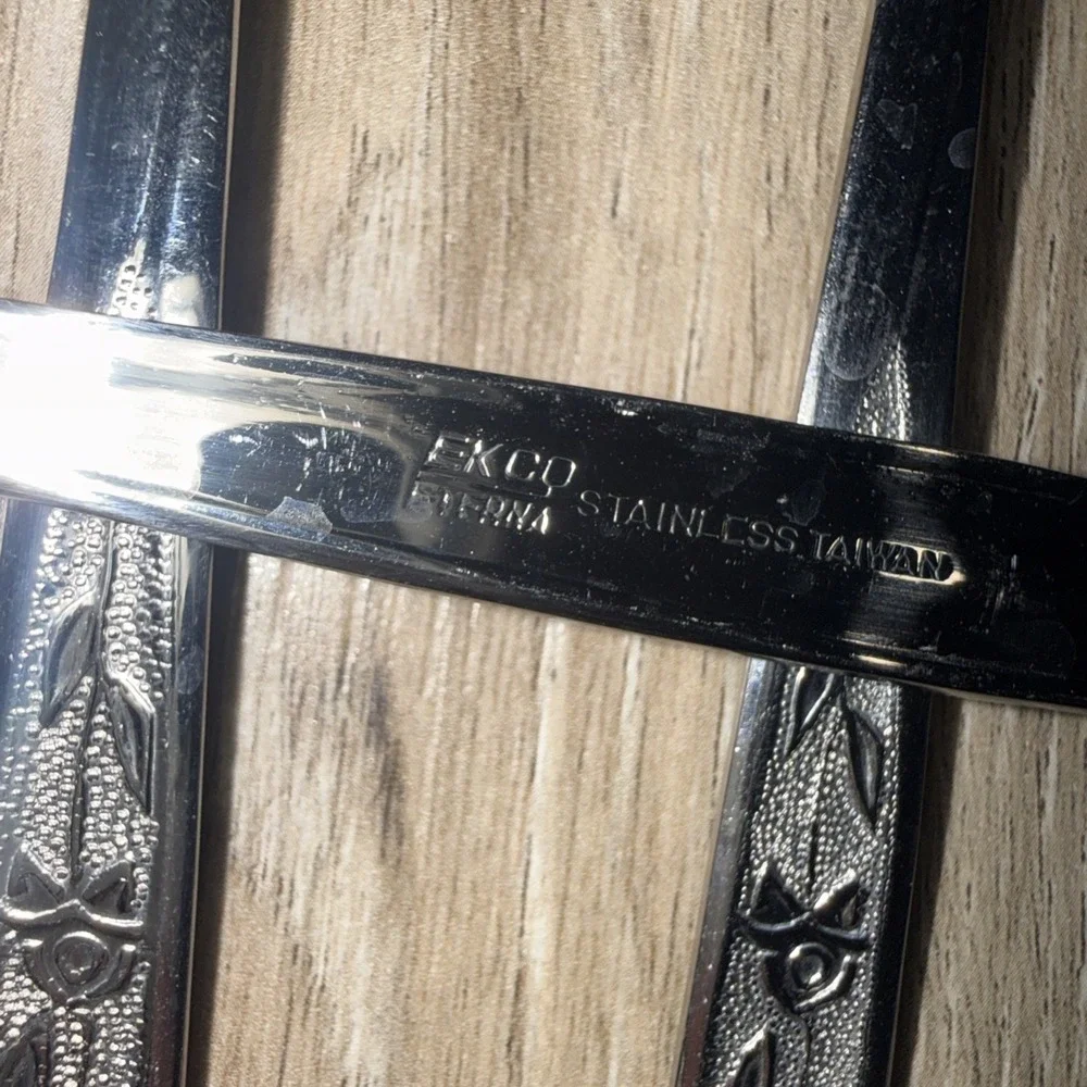 Ekco Eterna ROSE COTILLION‎ 11 Iced Tea Spoons Stainless Steel Flatware Taiwan